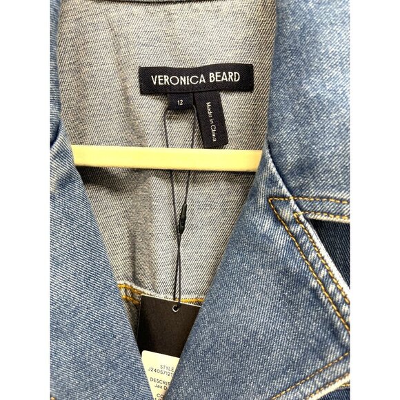 Veronica Beard Jax Denim Mini Dress NWT Size 12 - Picture 6 of 8